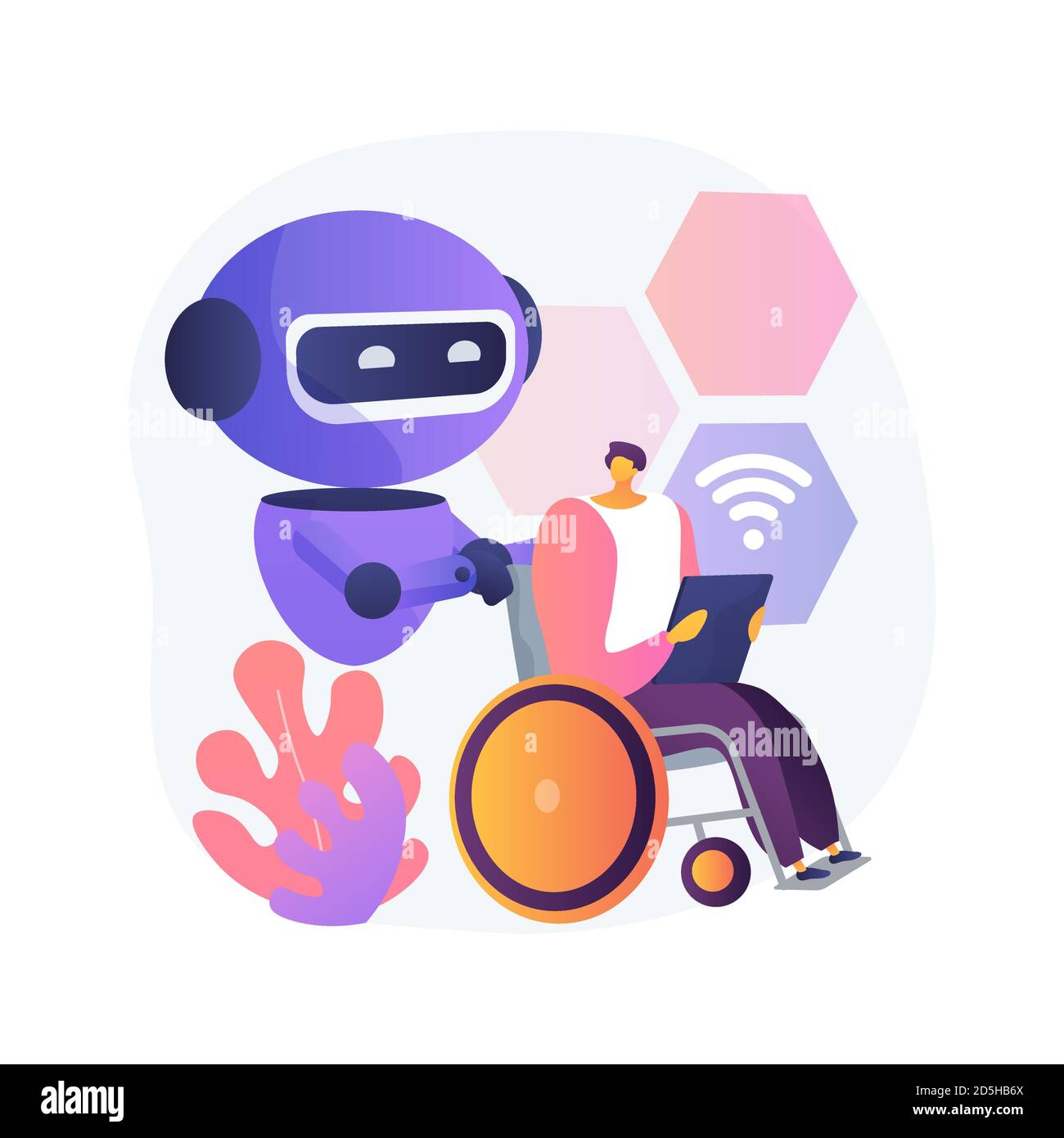 Smart technology for persons with disabilities abstract concept vector