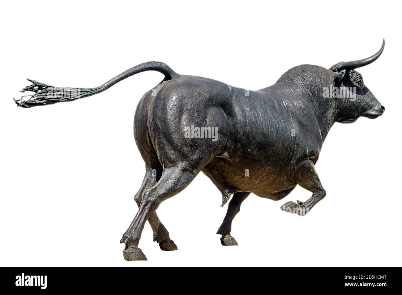 Black bull figure isolated on a white background Stock Photo