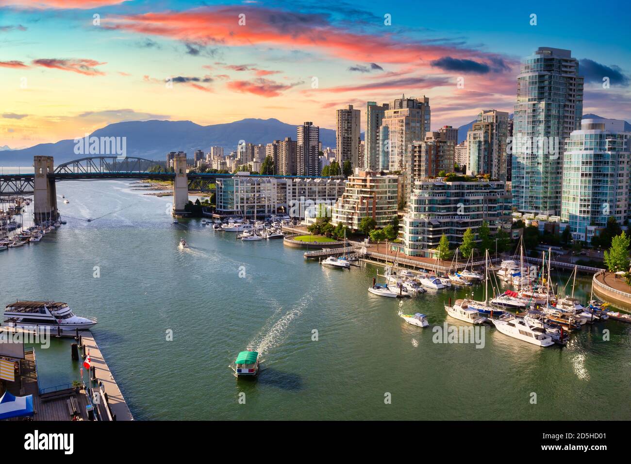 View of Burrard Bridge and False Creek in Downtown Vancouver Stock ...
