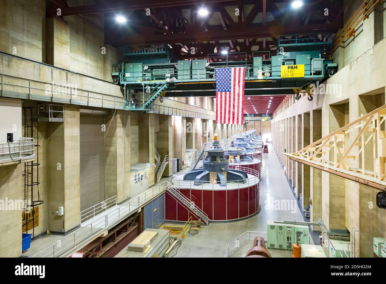 NEVADA, USA May 21, 2012. Inside the turbine room powerplant of