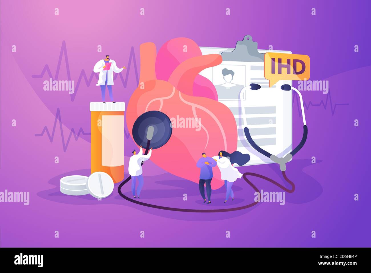 Ischemic heart disease concept vector illustration Stock Vector Image ...
