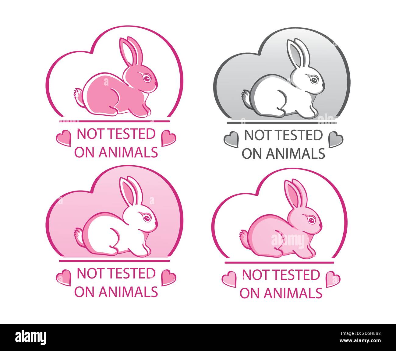 Not tested on animals vector icon set. Cruelty free. Hand drawn rabbit sign  in heart shape. Natural cosmetic products, love and protect animal rights  Stock Vector Image & Art - Alamy
