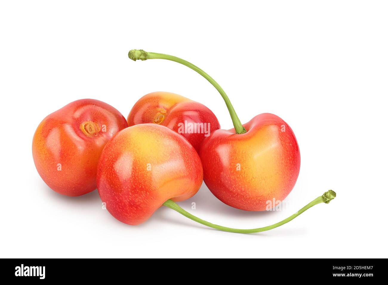 yellow-red sweet cherry isolated on white background with clipping path ...