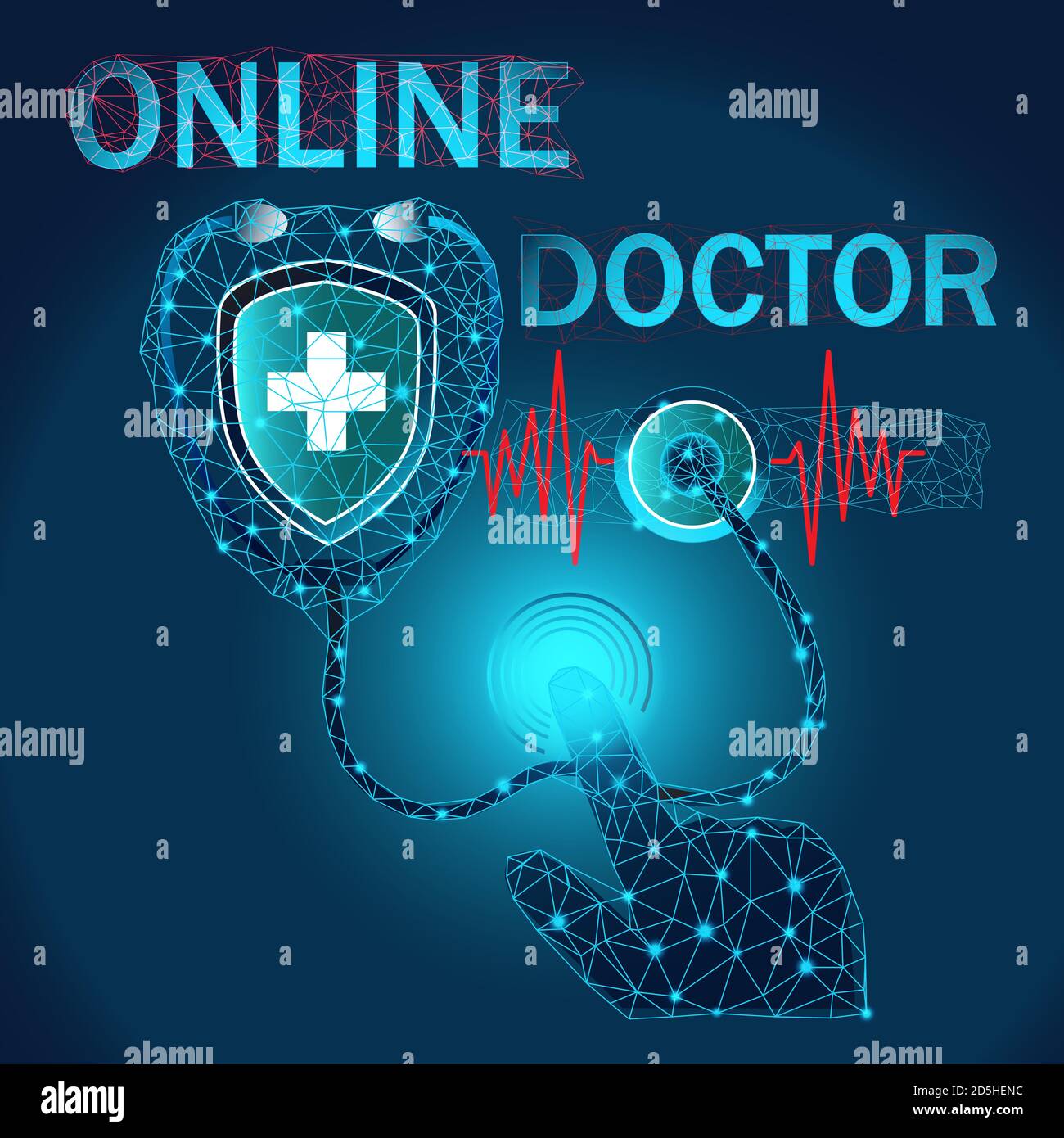 Online doctor consultation vector sign. Medical communication with