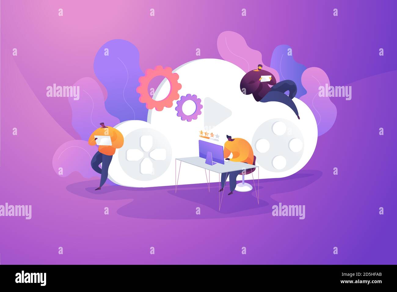 Cloud gaming abstract concept vector illustration. Gaming on demand, video  and file streaming, cloud technology, various devices game, online platform,  AI gaming solution abstract metaphor Stock Vector Image & Art - Alamy