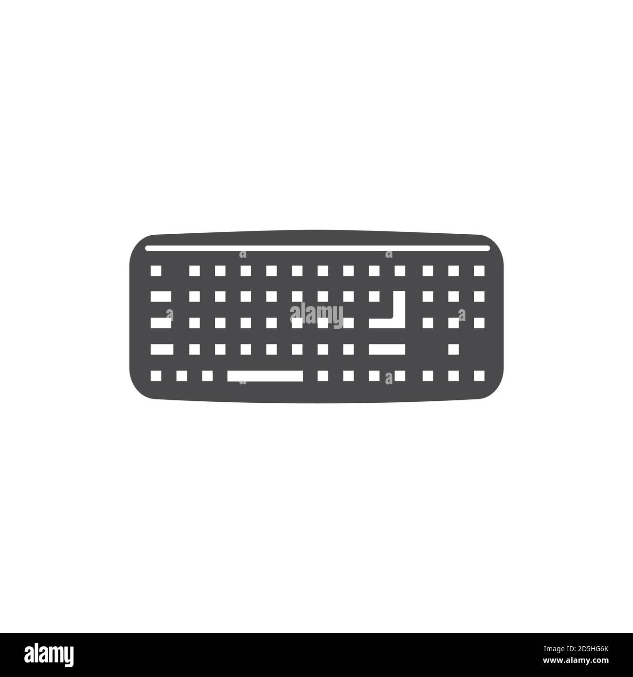 Keyboard black glyph icon. Input device. Allows a person to enter letters, numbers, and other symbols. Pictogram for web page, mobile app, promo. UI Stock Vector