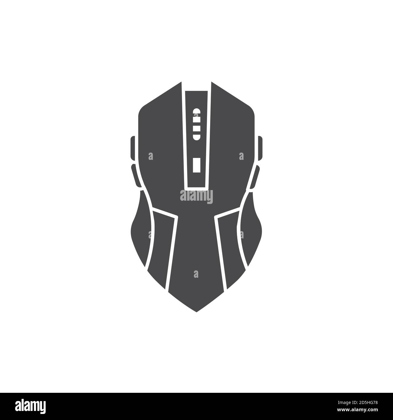 Gaming computer mouse black glyph icon. Input device. Effective in computer games. Pictogram for web page, mobile app, promo. Stock Vector