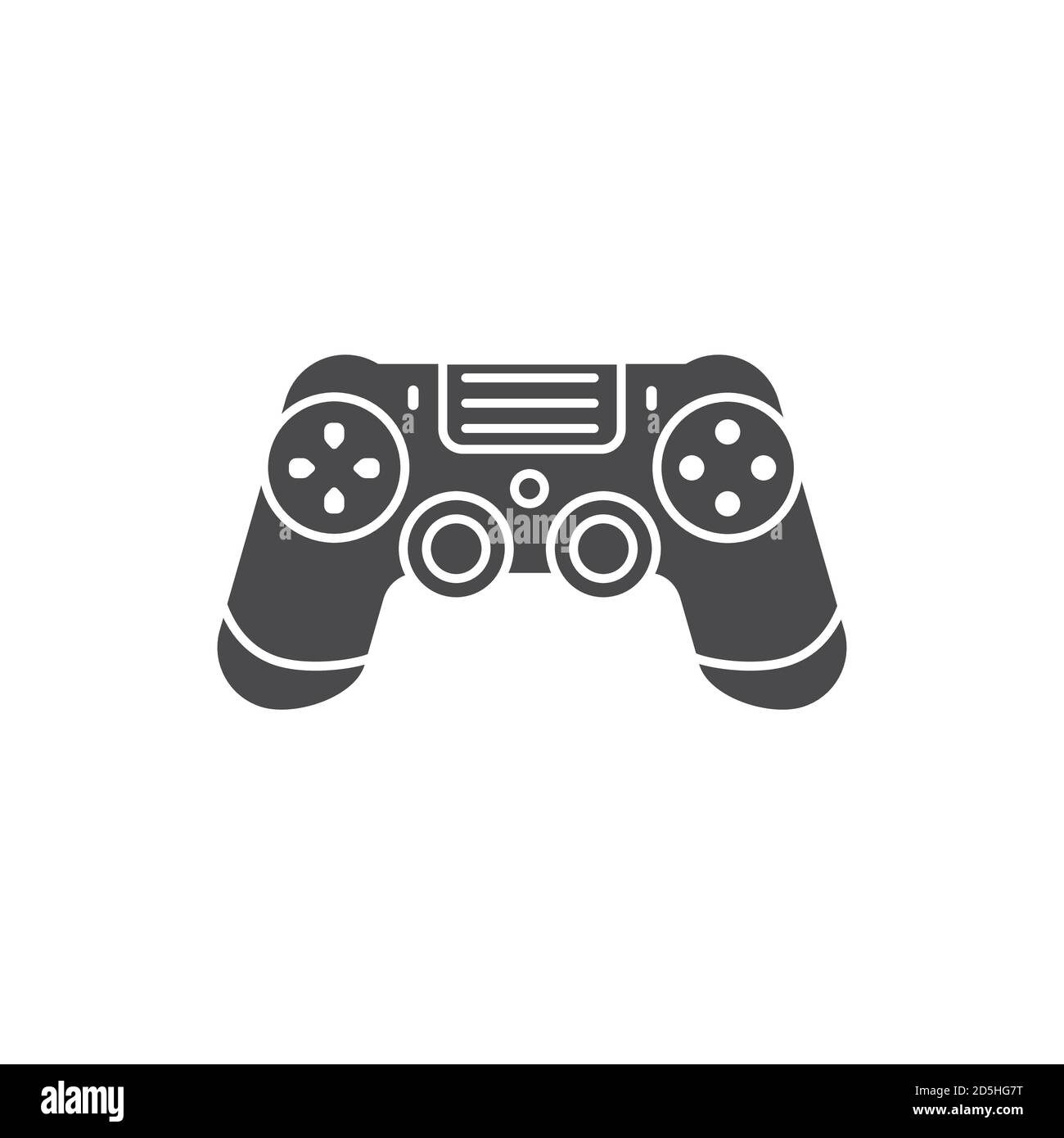 Joystick black glyph icon. Input device. Control a character or machine in a computer program, such as a plane in a flight simulator. Pictogram for Stock Vector
