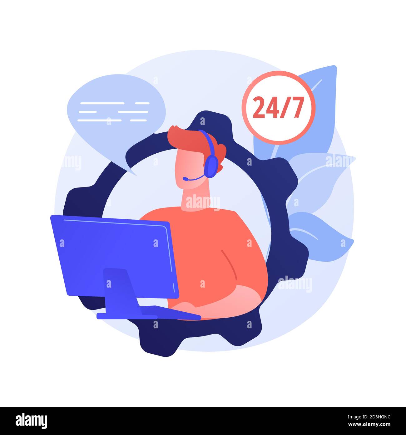 Call center abstract concept vector illustration. Stock Vector