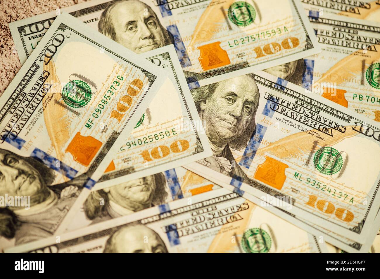 Lot of one hundred dollar bills close-up background Stock Photo - Alamy