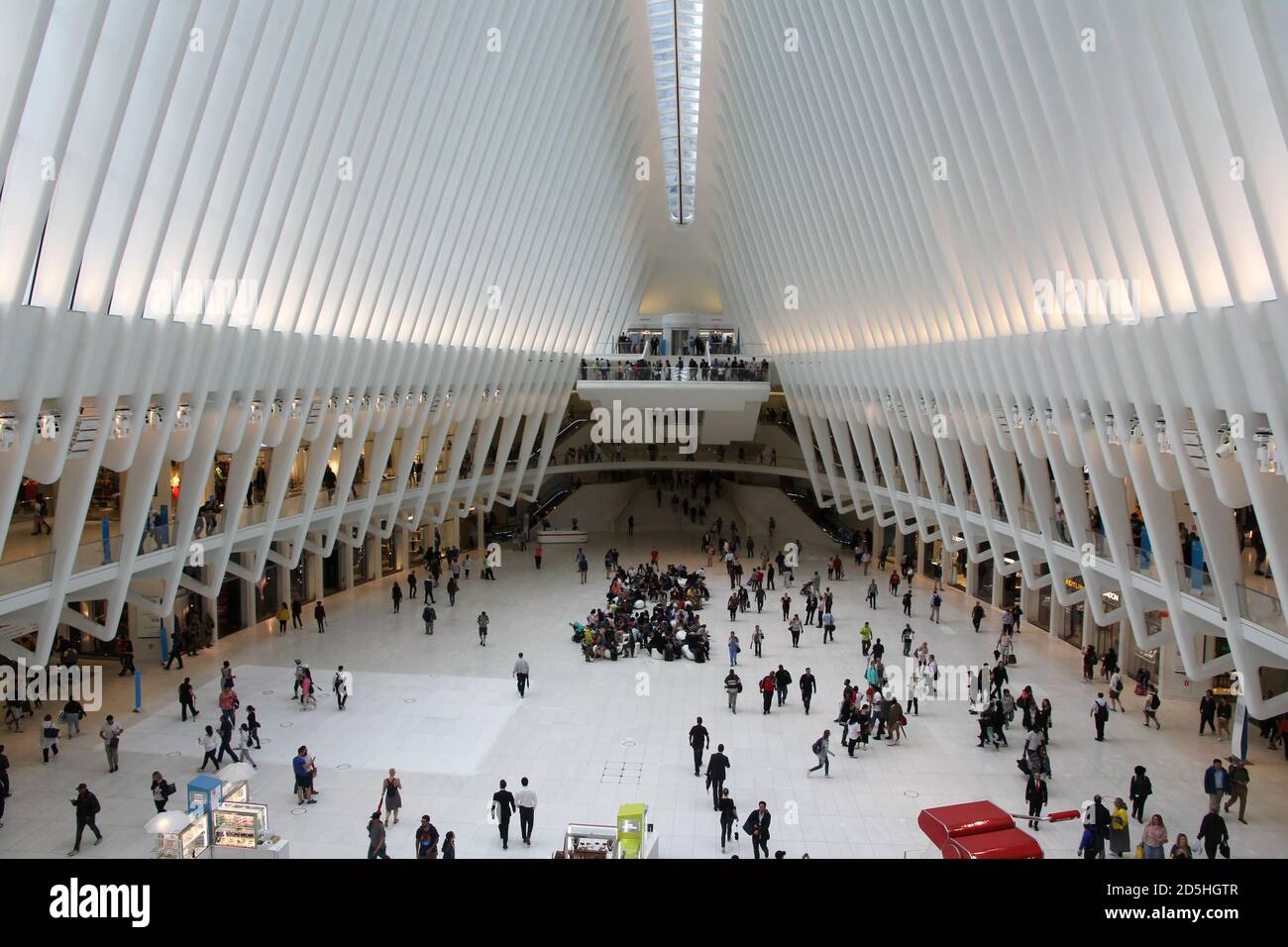 The Oculus, the main station house of the World Trade Center Transportation Hub in Manhattan, designed by the Spanish architect Santiago Calatrava Stock Photo