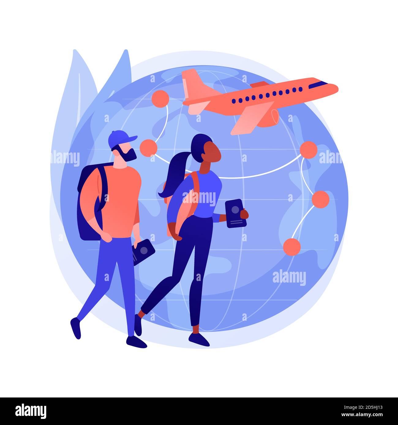 Global travelling abstract concept vector illustration. Stock Vector