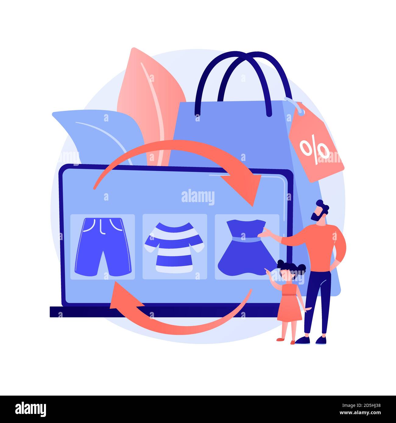 Baby clothes tradein abstract concept vector illustration Stock Vector