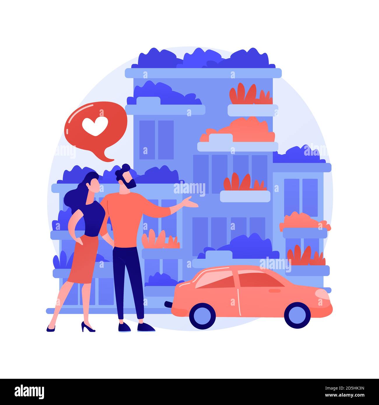 Vertical green city abstract concept vector illustration Stock Vector ...