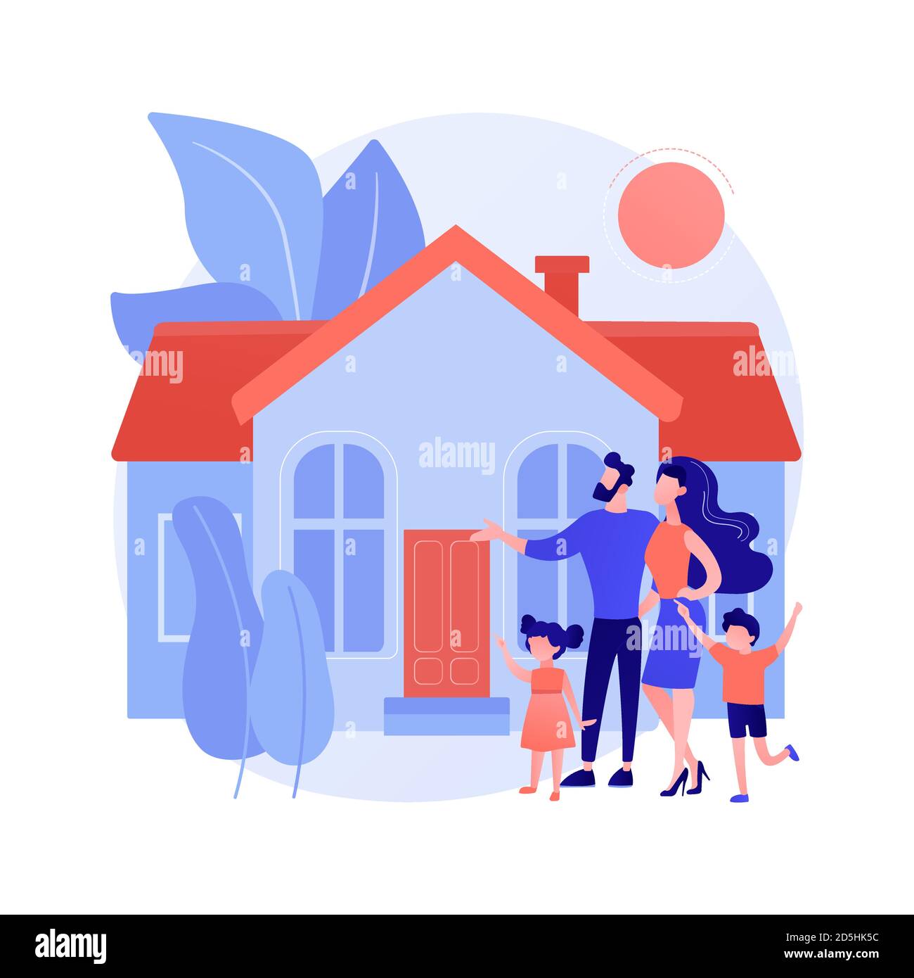 Family house abstract concept vector illustration. Stock Vector