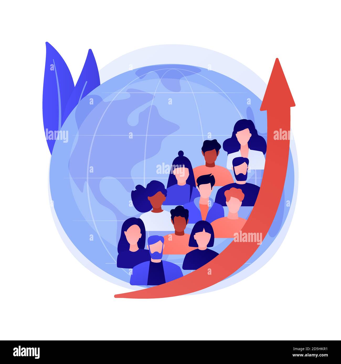 Population growth abstract concept vector illustration. Stock Vector