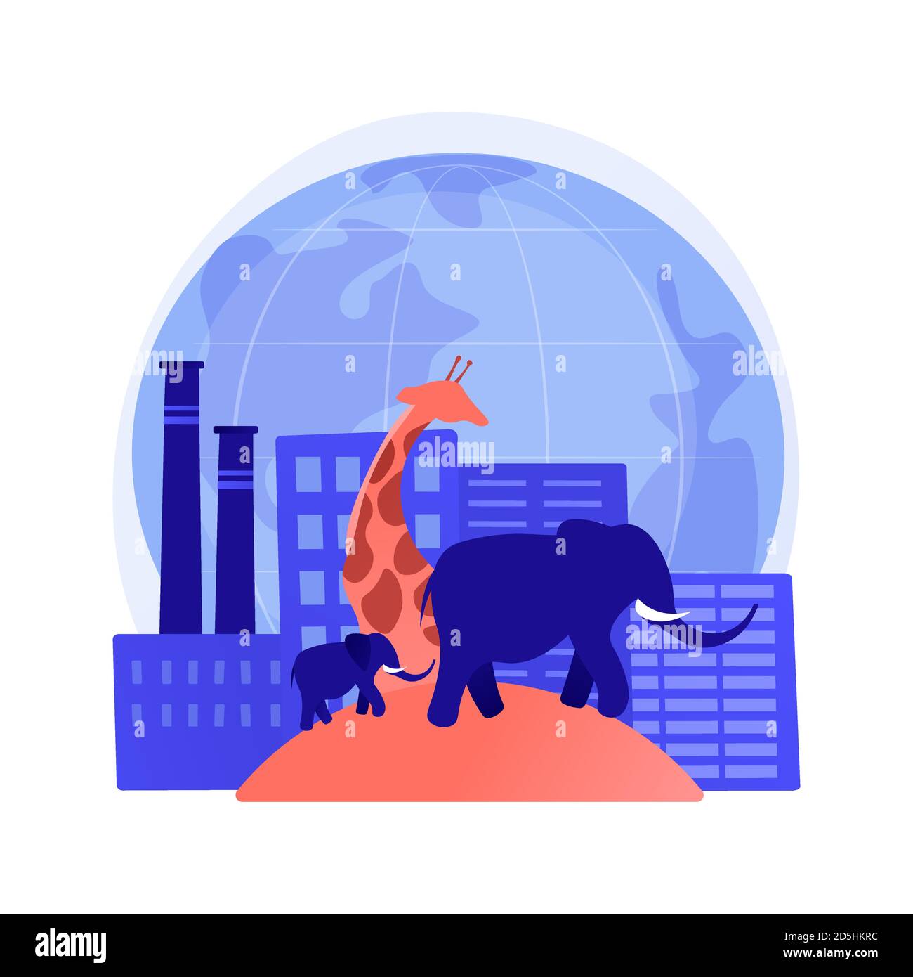 Habitat loss for wild animals abstract concept vector illustration