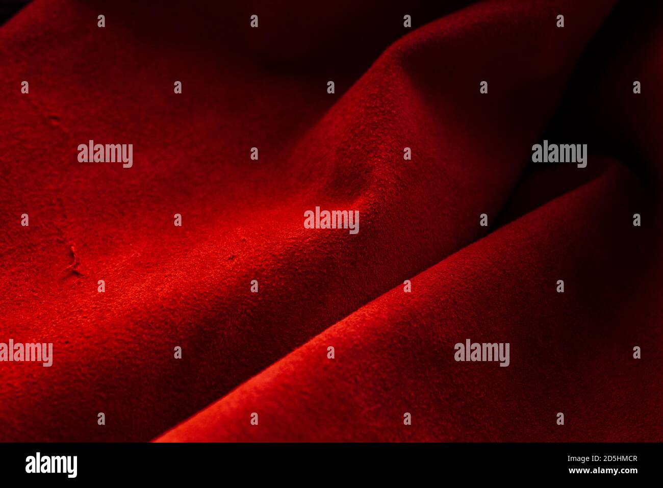 Red Suede Pattern Red matte background of suede fabric, closeup. Velvet texture of ...