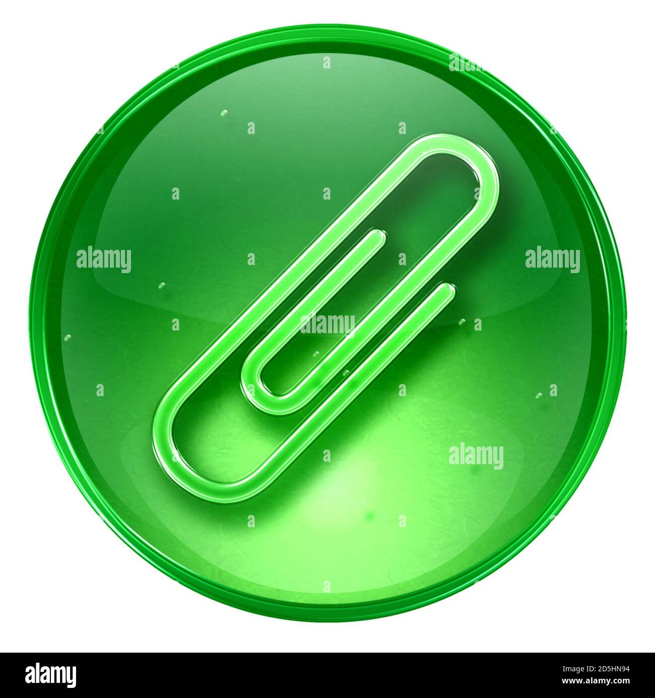 Paper clip icon green, isolated on white background Stock Photo Alamy
