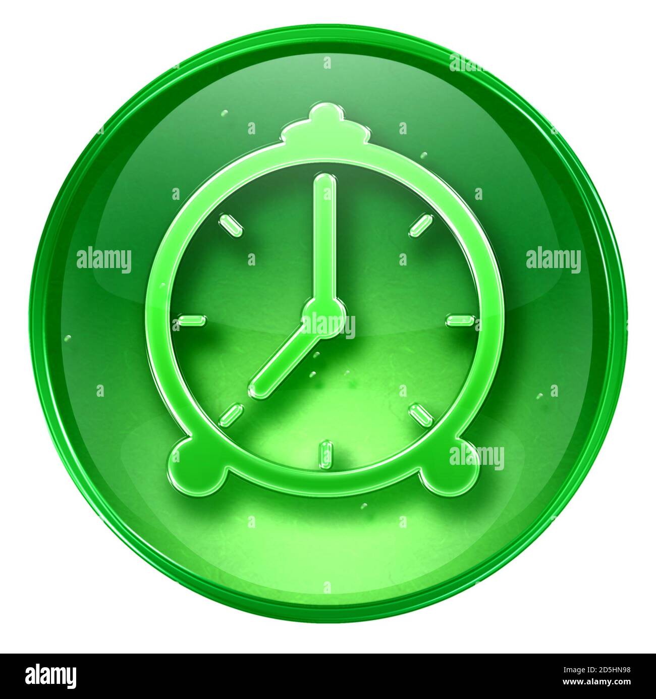 clock icon green, isolated on white background Stock Photo Alamy
