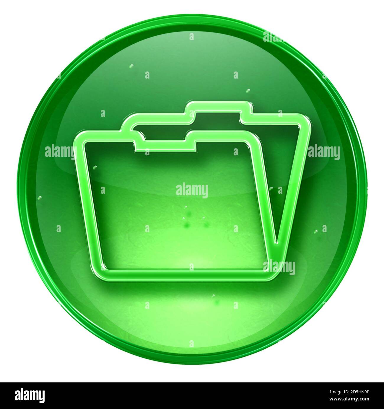 Folder icon green, isolated on white background Stock Photo - Alamy