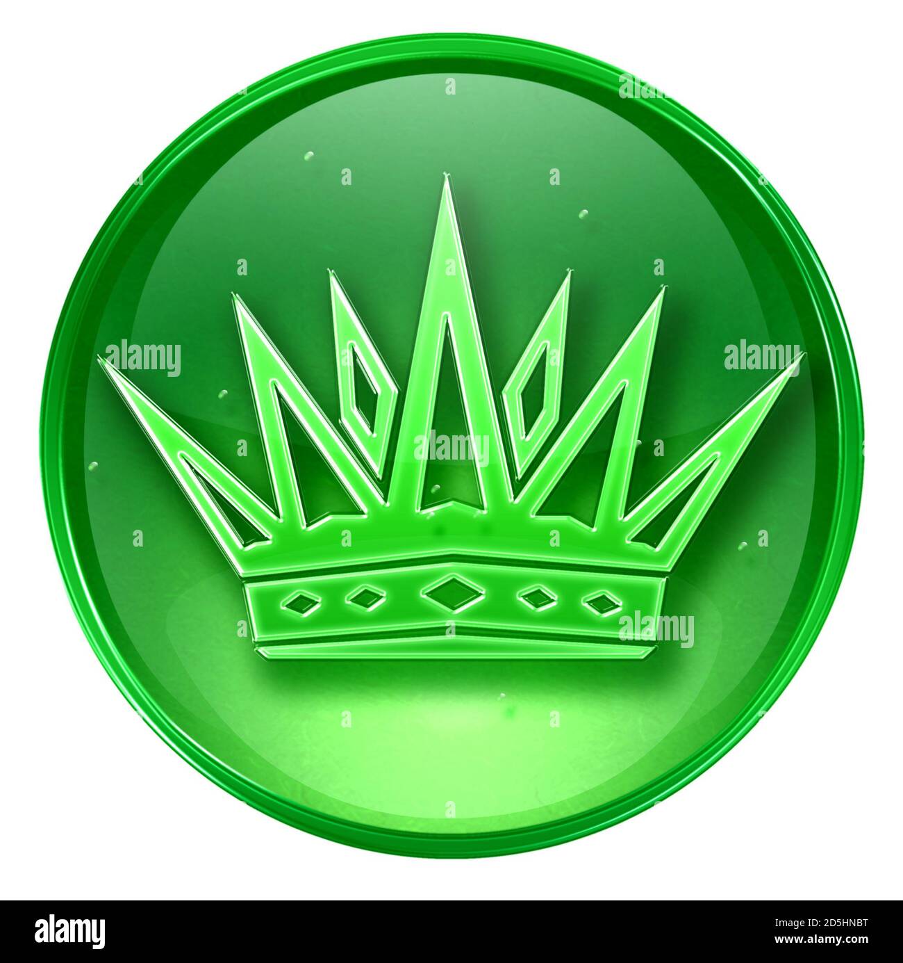crown icon green, isolated on white background Stock Photo - Alamy