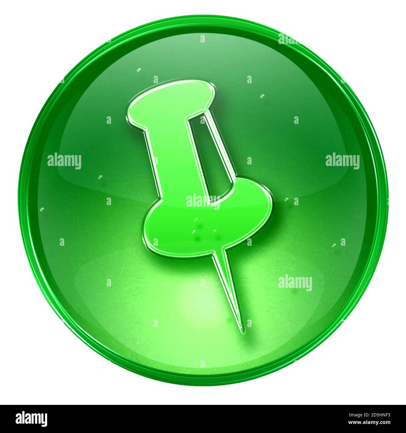thumbtack icon green, isolated on white background Stock Photo Alamy
