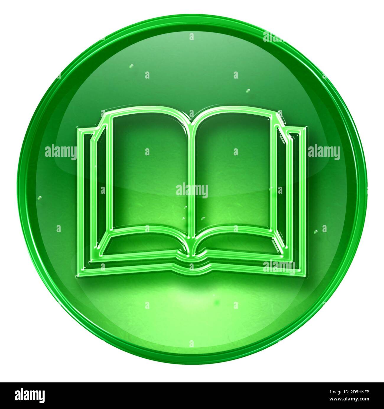 book icon green, isolated on white background Stock Photo Alamy
