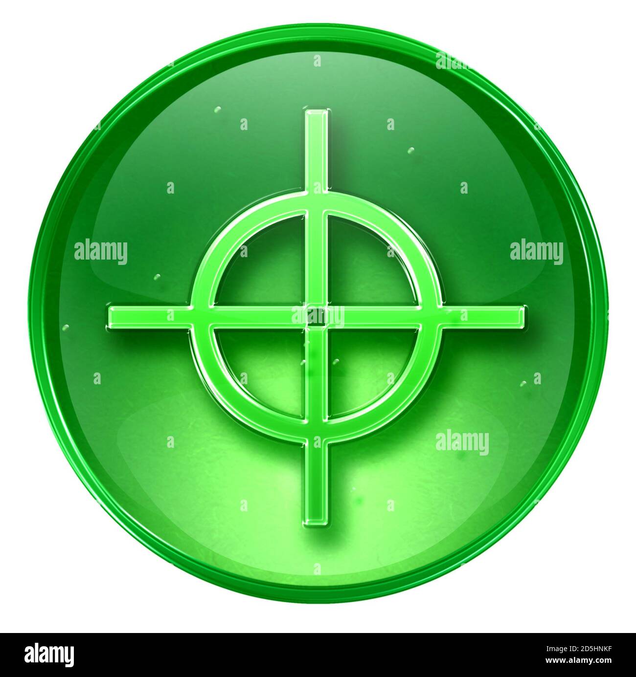 target icon green, isolated on white background. Stock Photo