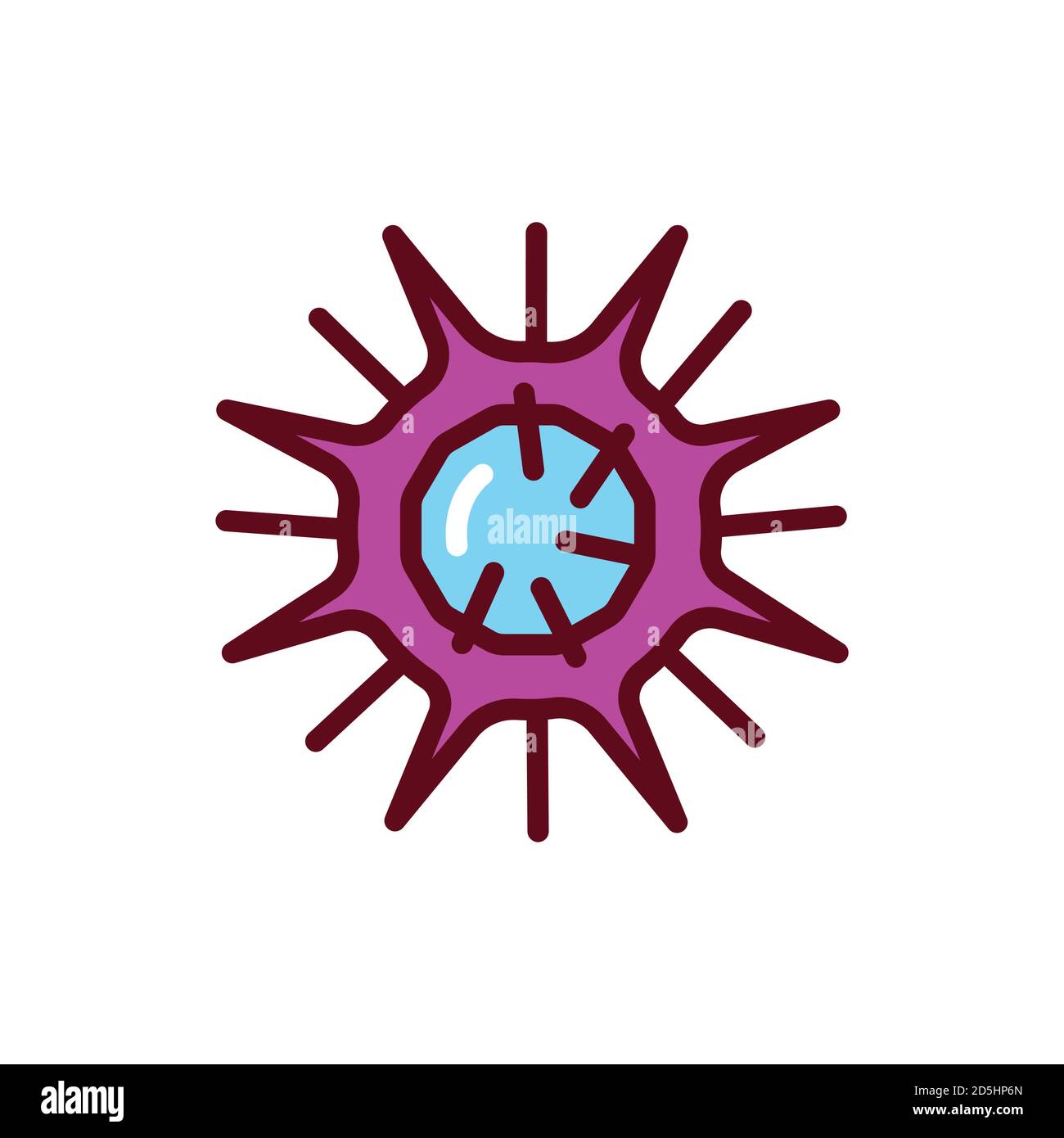 Virus herpes color line icon. Vector illustration Stock Vector