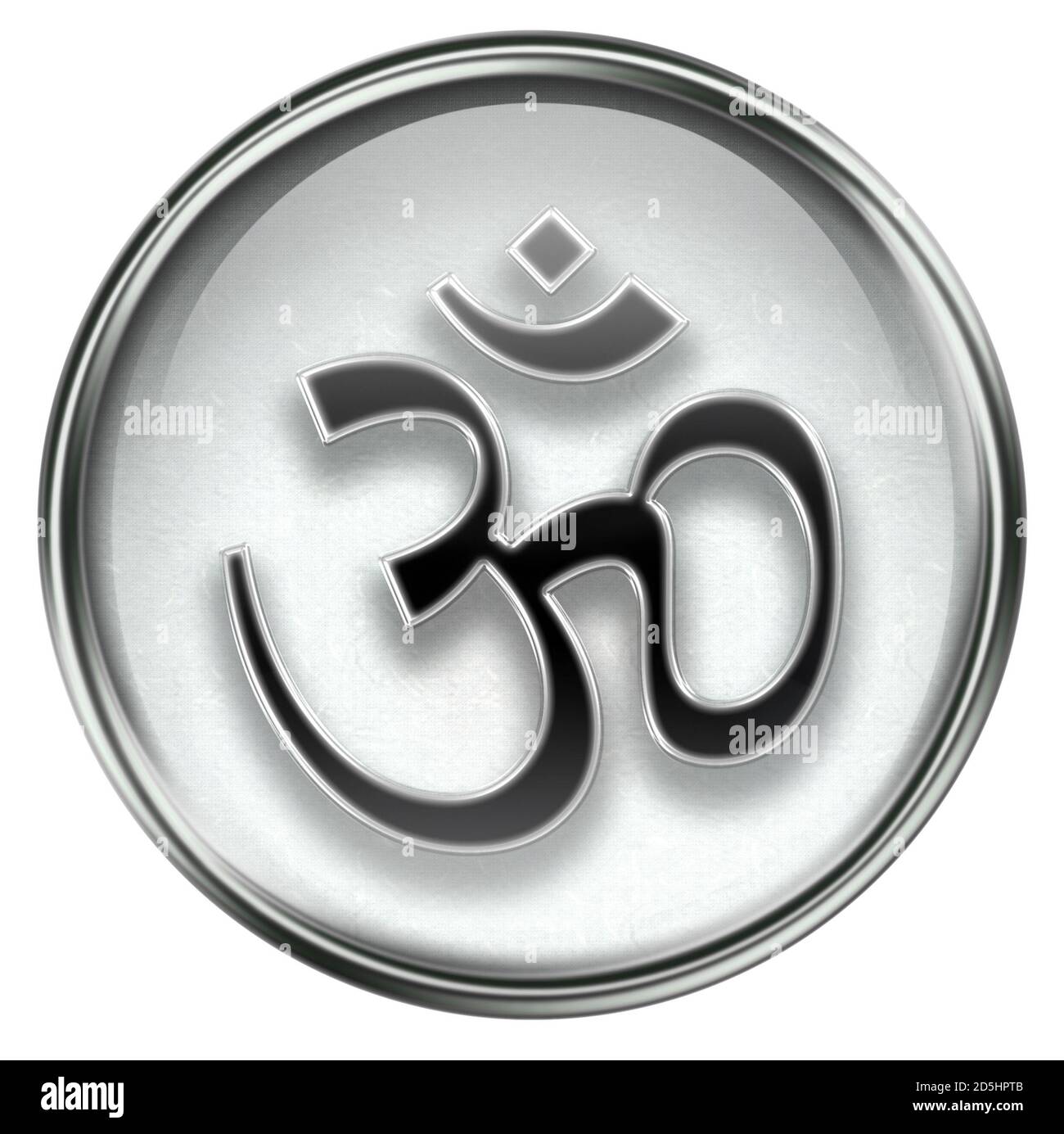 Om Symbol icon grey Stock Photo