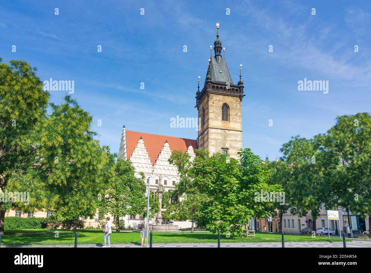 Praha: New Town Hall  at Charles Square in Nove Mesto, New Town, Praha, Prag, Prague, Czech Stock Photo