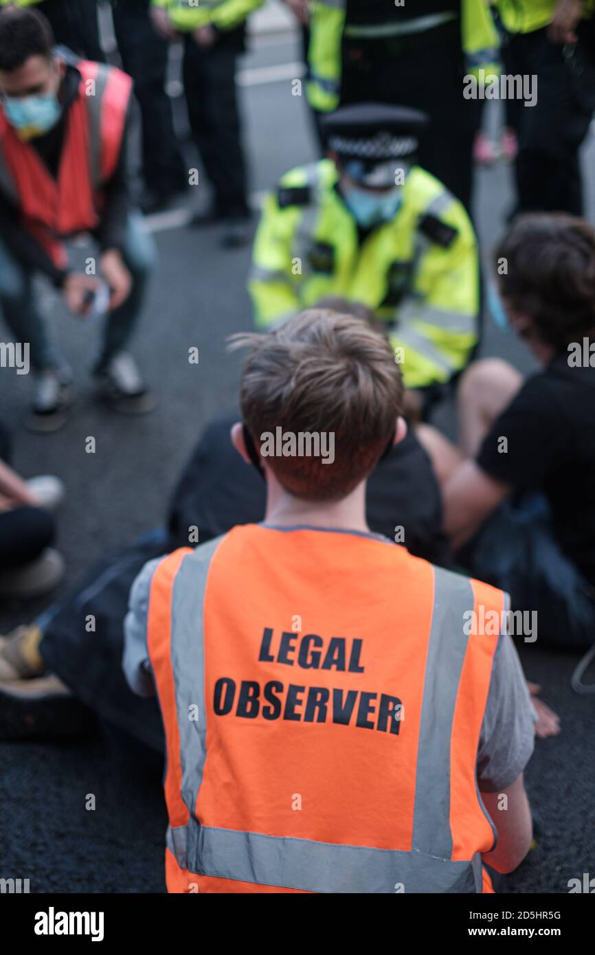 The Events of Extinction Rebellion 2020 over 10 days from September 1st to September 10th Stock Photo