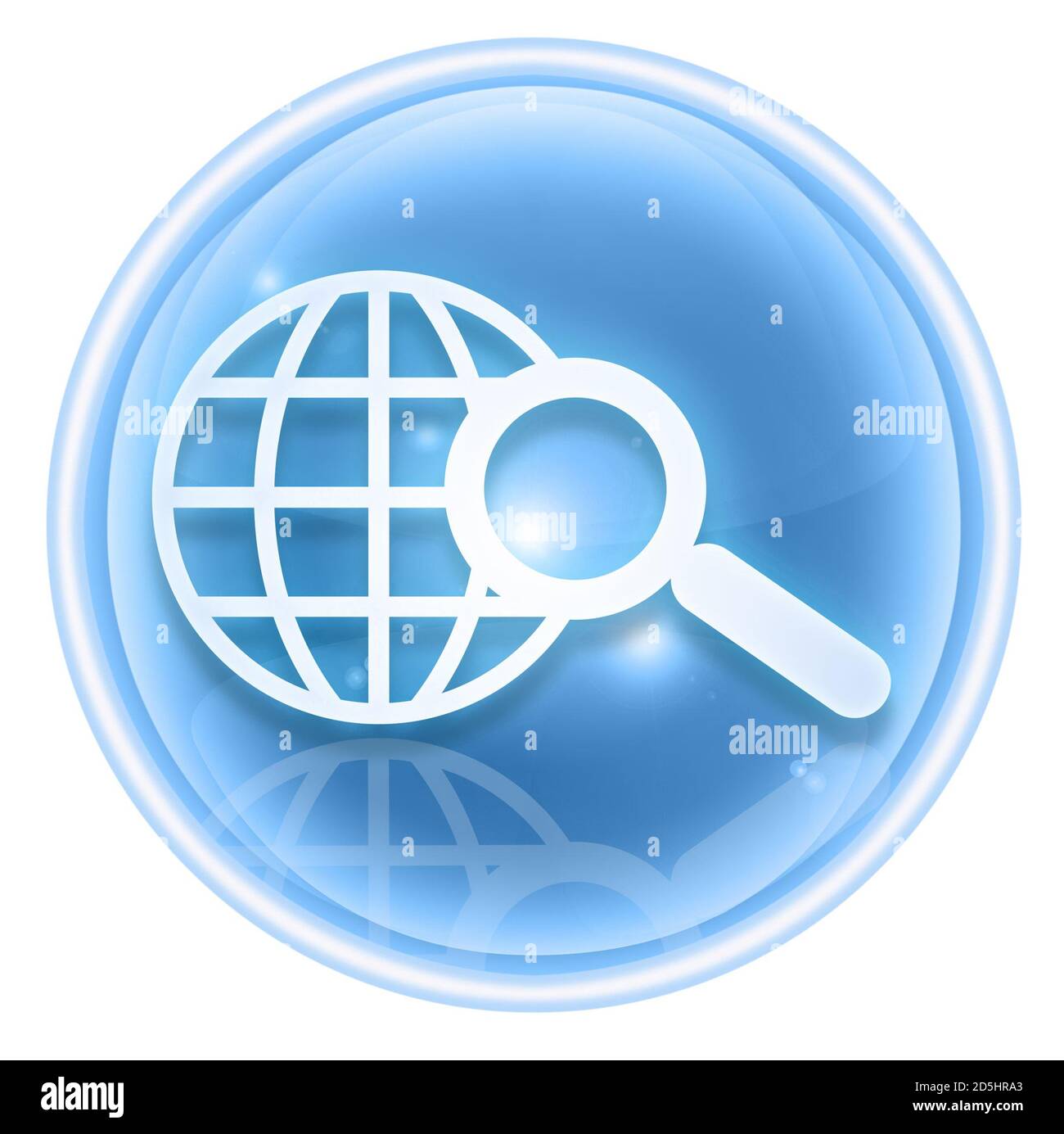search and magnifier icon ice, isolated on white background. Stock Photo