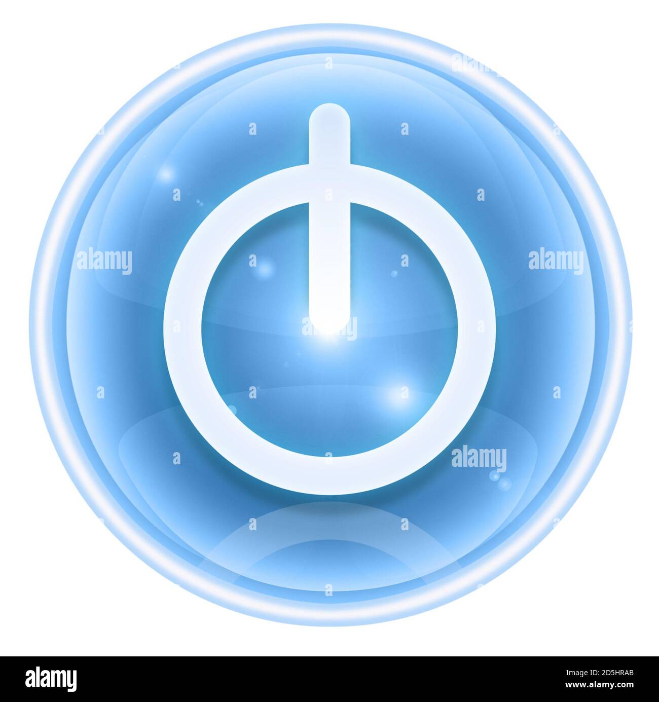 power button ice, isolated on white background. Stock Photo