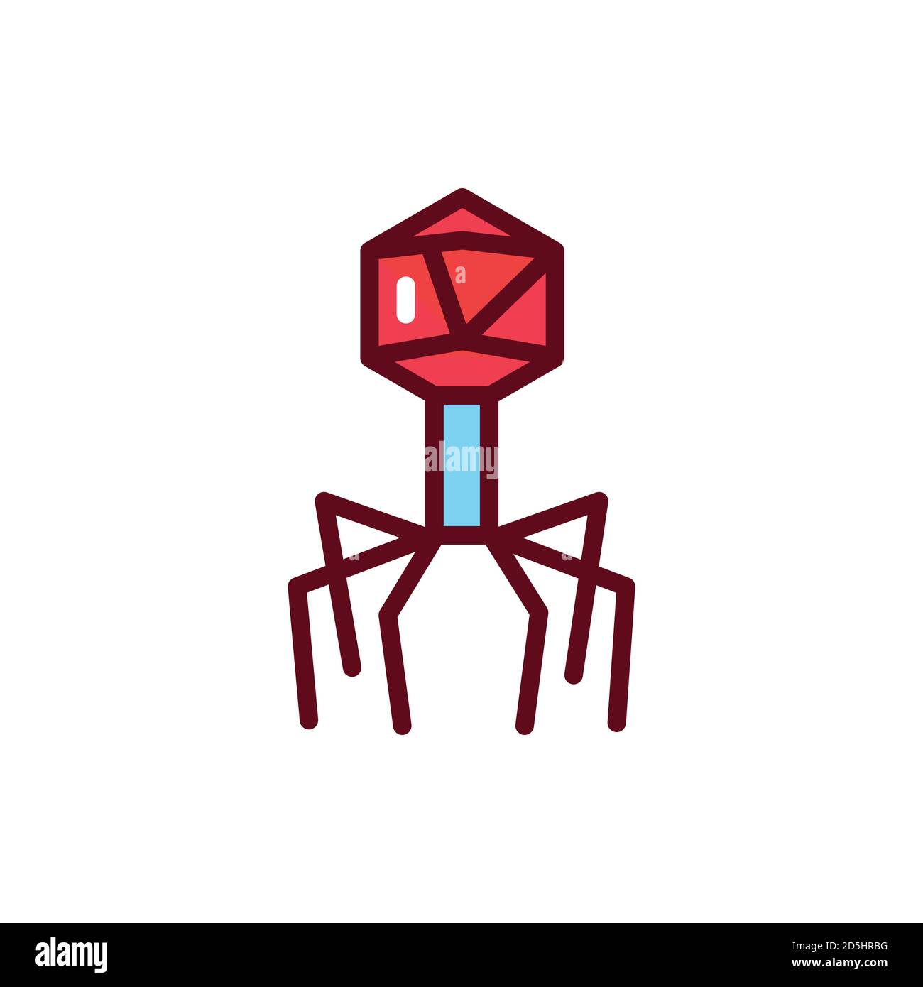 Bacteria bacteriophage color line icon. Vector illustration Stock Vector