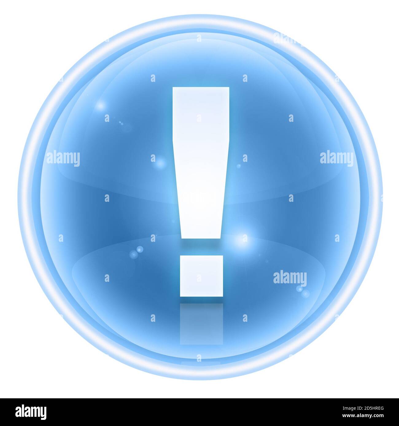Exclamation symbol icon ice, isolated on white background Stock Photo ...