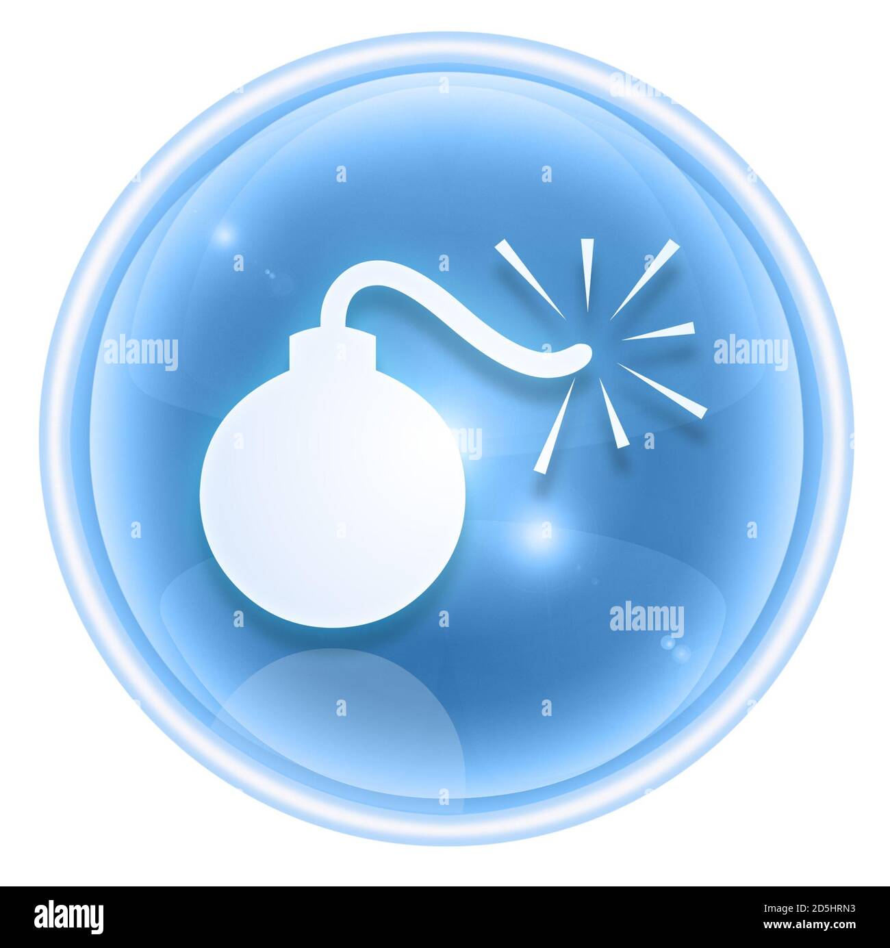 bomb icon ice, isolated on white background. Stock Photo