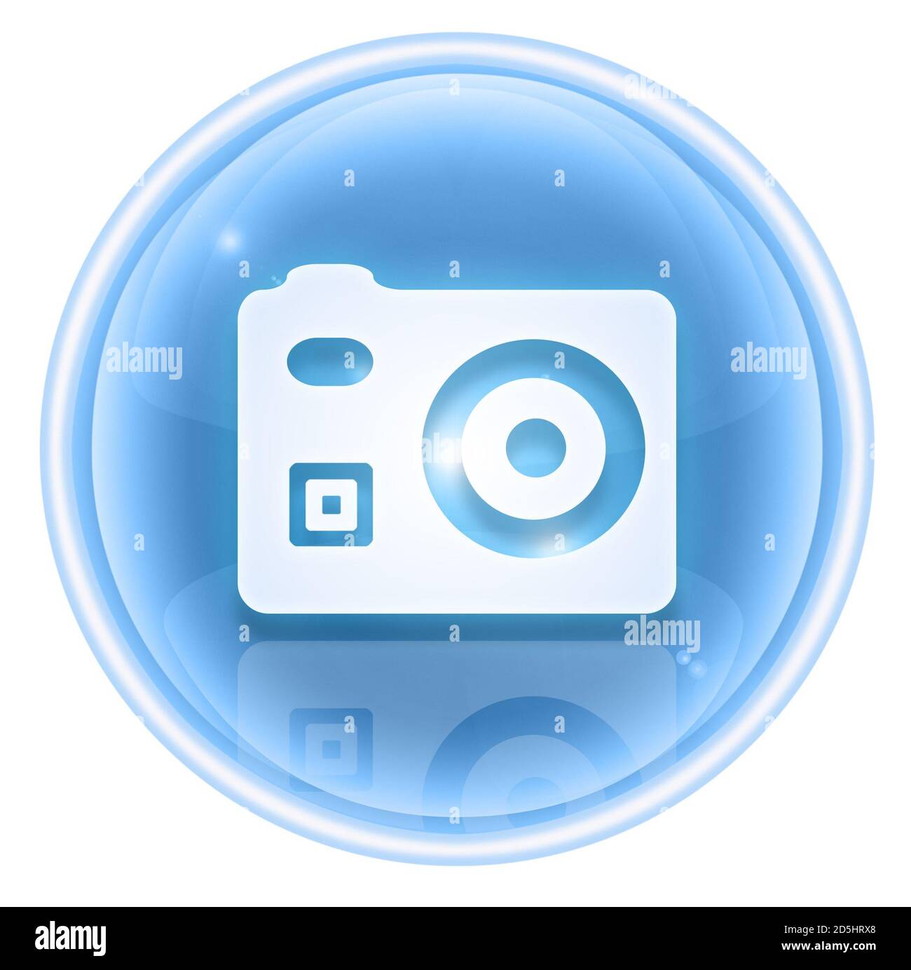 Camera icon ice, isolated on white background Stock Photo - Alamy