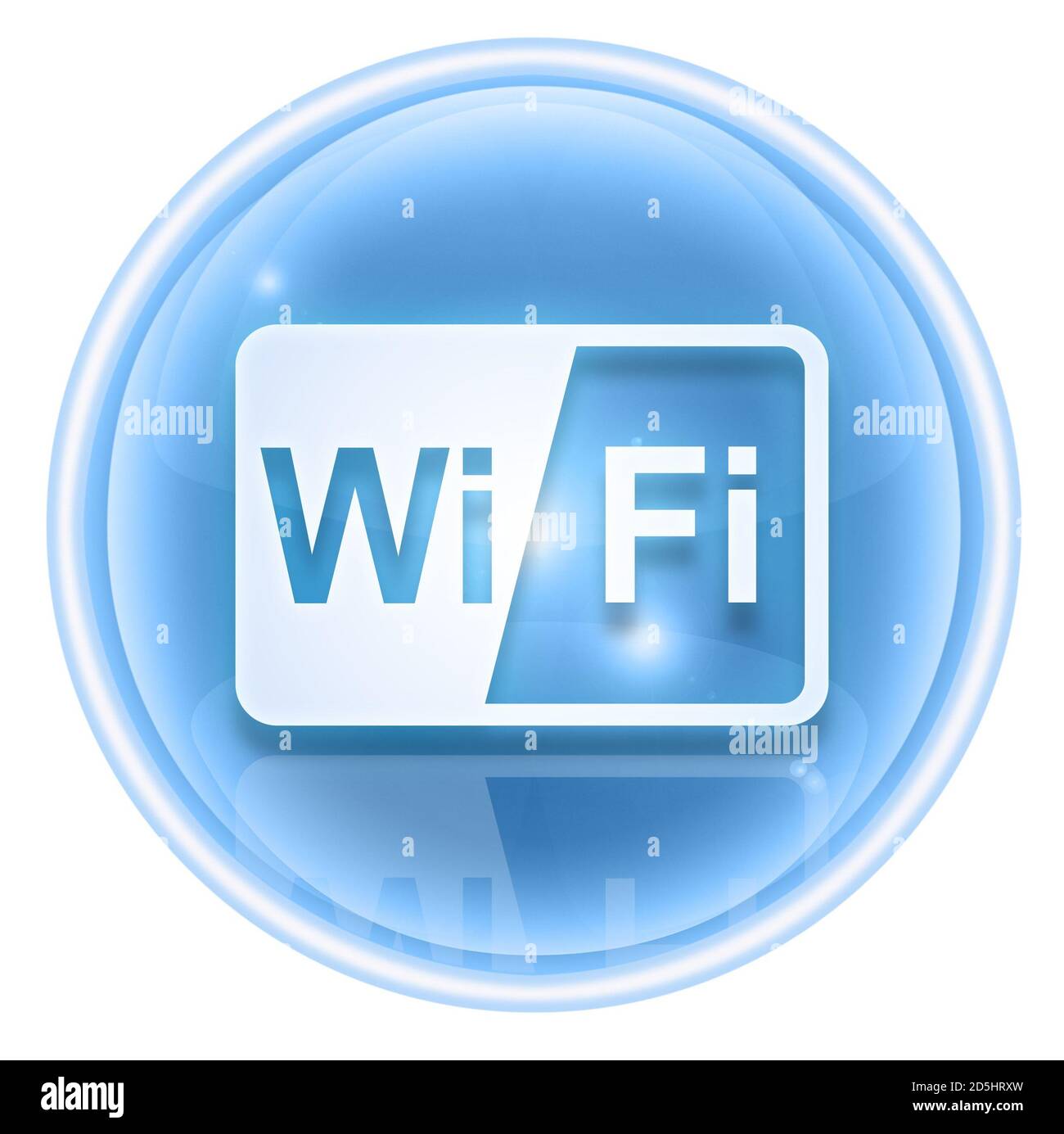 WI-FI icon ice, isolated on white background Stock Photo