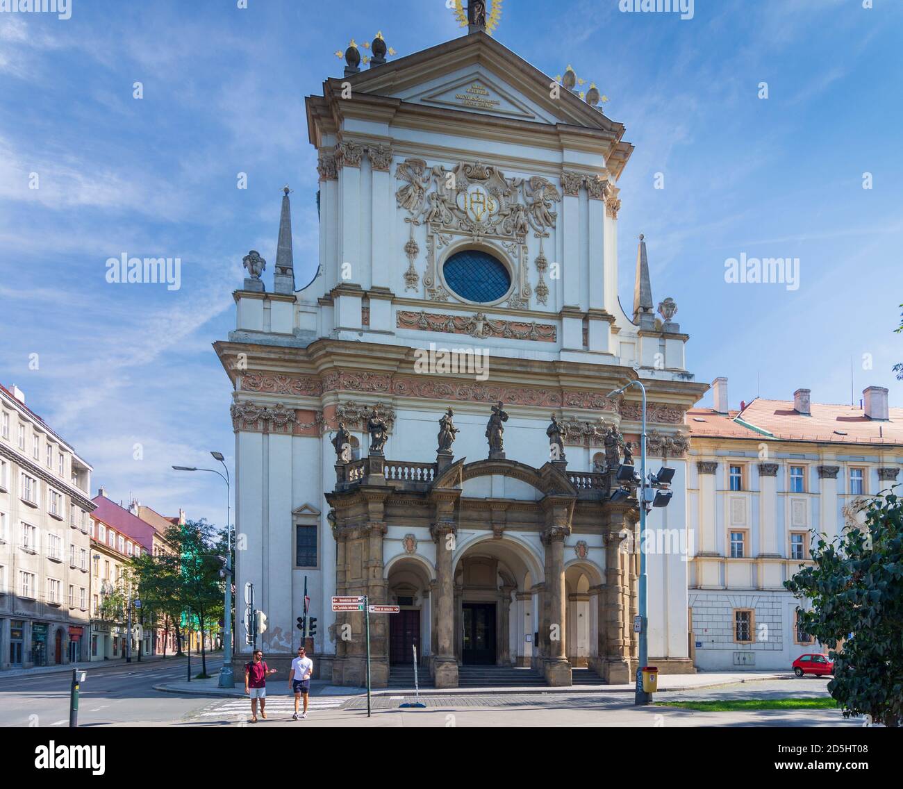 Praha: St. Ignatius Church at Charles Square in Nove Mesto, New Town, Praha, Prag, Prague, Czech Stock Photo