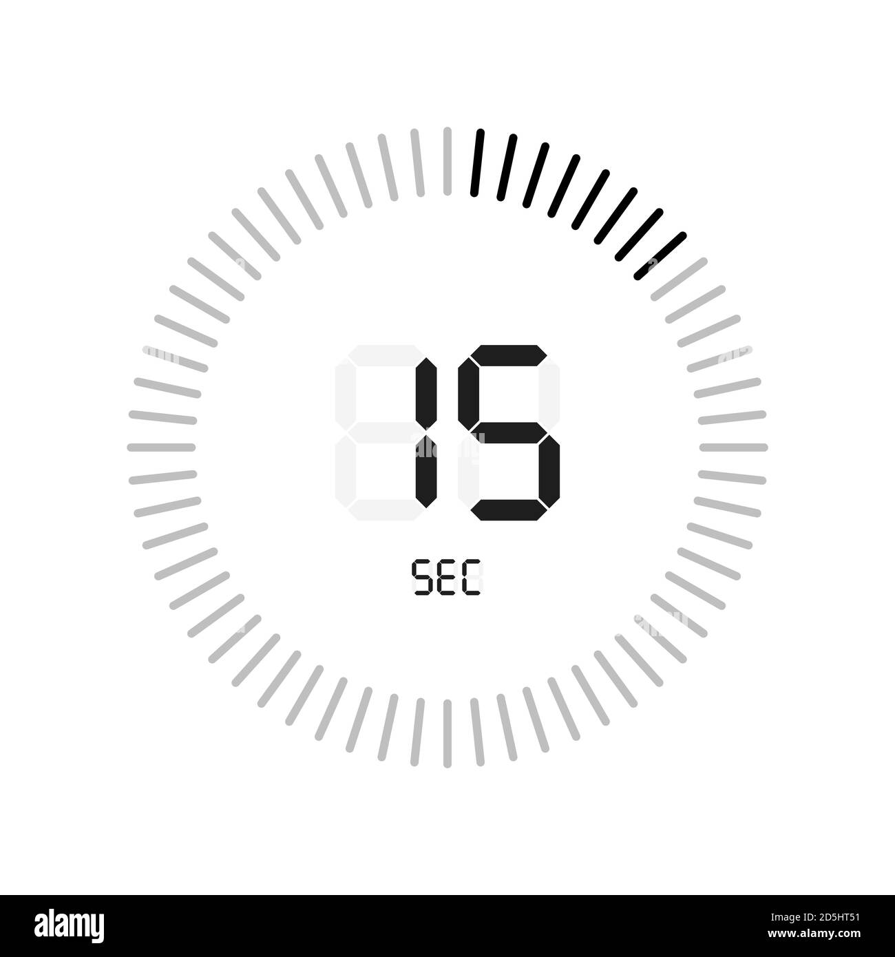 The 15 seconds, stopwatch vector icon, digital timer. Clock and watch