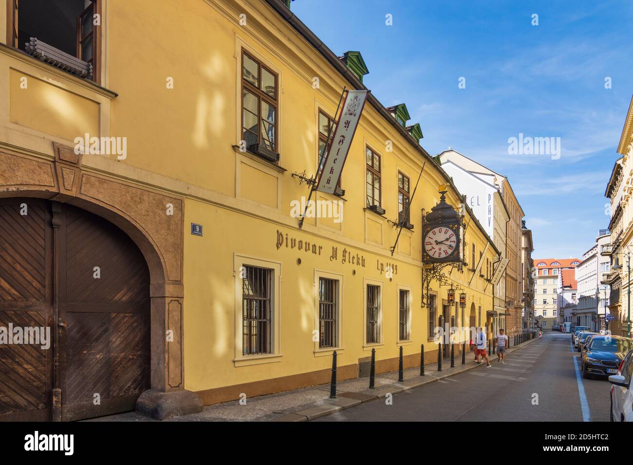 Praha: 'U Fleku' pub and microbrewery in Nove Mesto, New Town, Praha, Prag, Prague, Czech Stock Photo