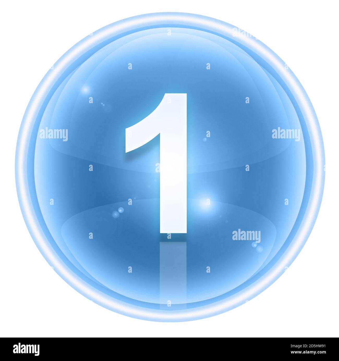 Number one icon ice, isolated on white background Stock Photo - Alamy