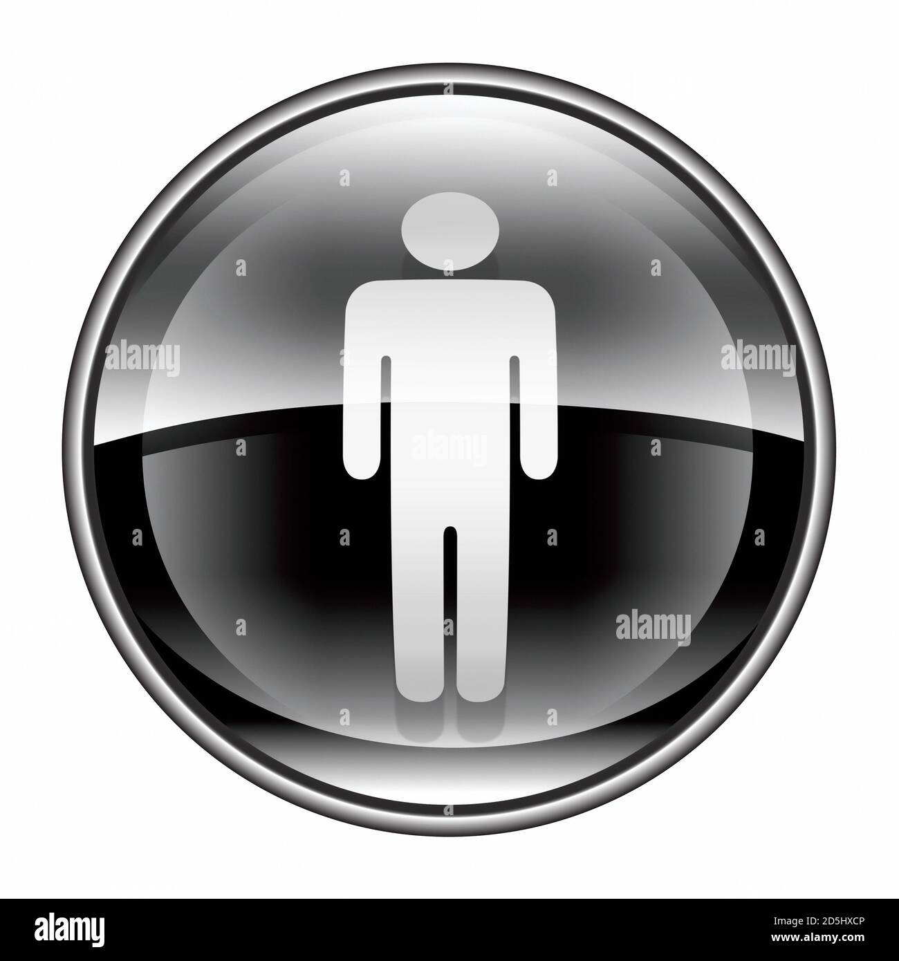 men icon black, isolated on white background Stock Photo - Alamy