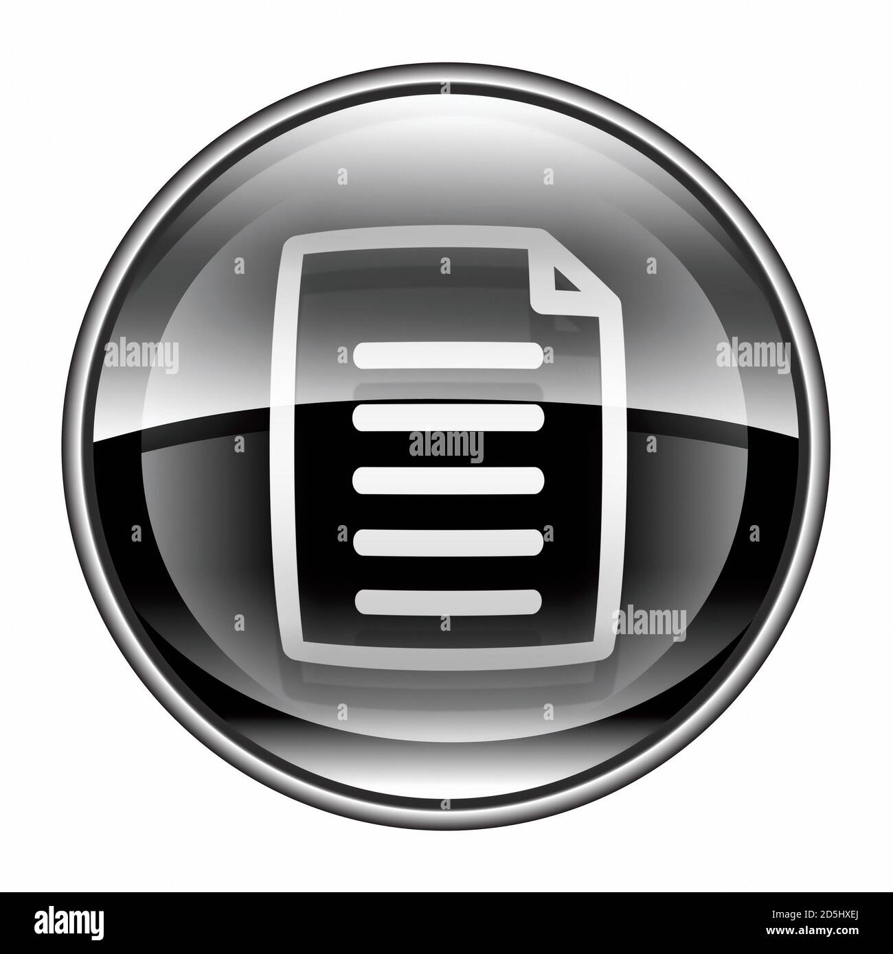 Document icon black, isolated on white background Stock Photo - Alamy