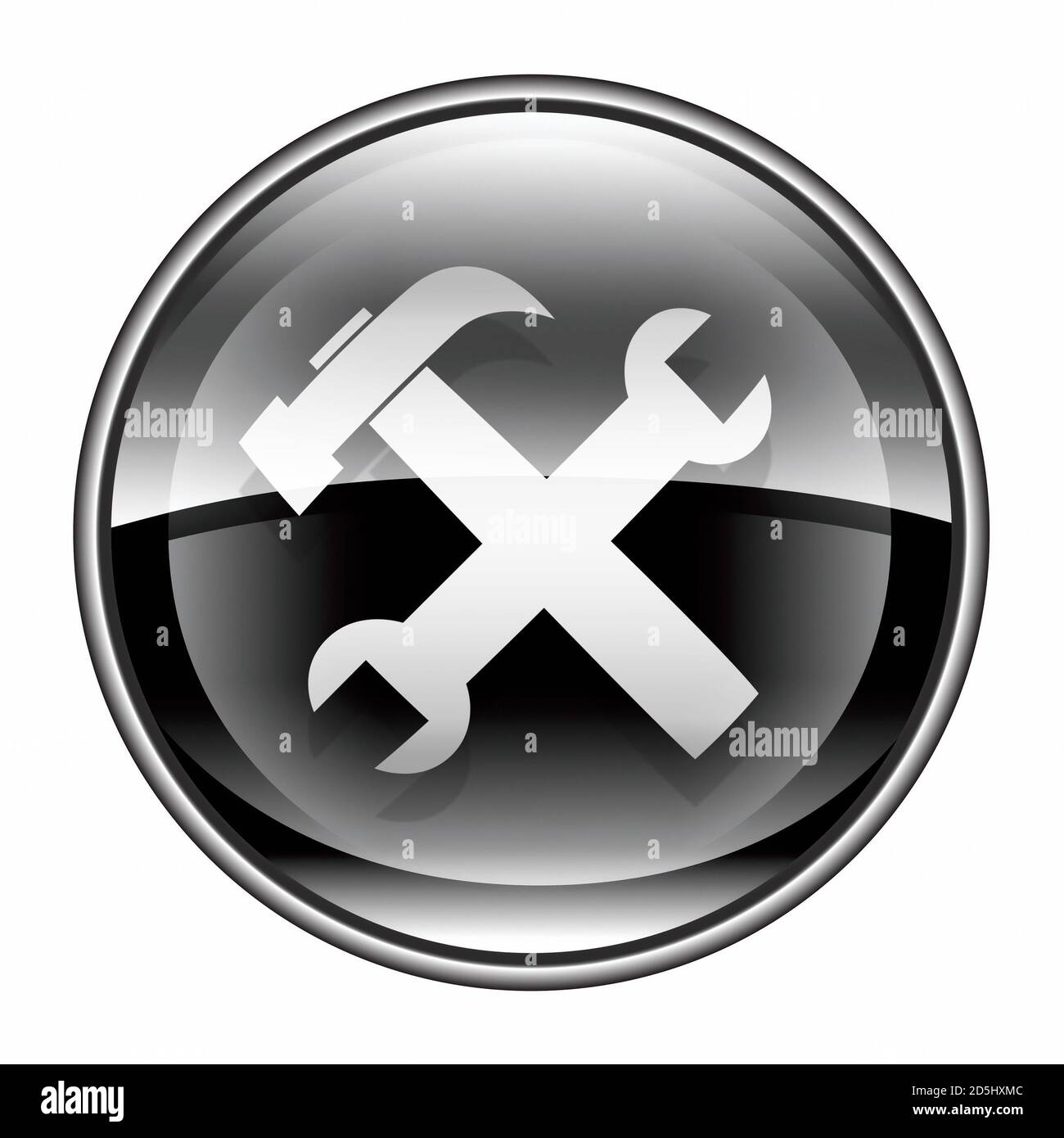 Tools icon black, isolated on white background Stock Photo - Alamy