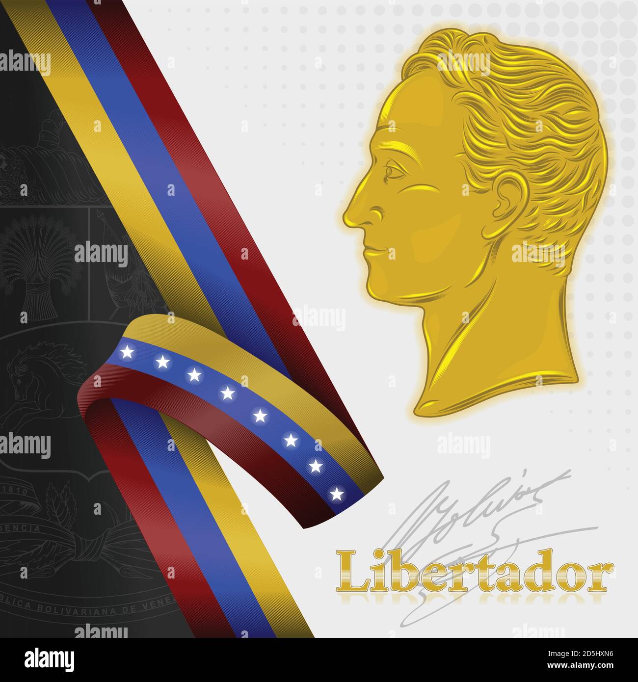 vector design, simon bolivar liberator of venezuela Stock Vector