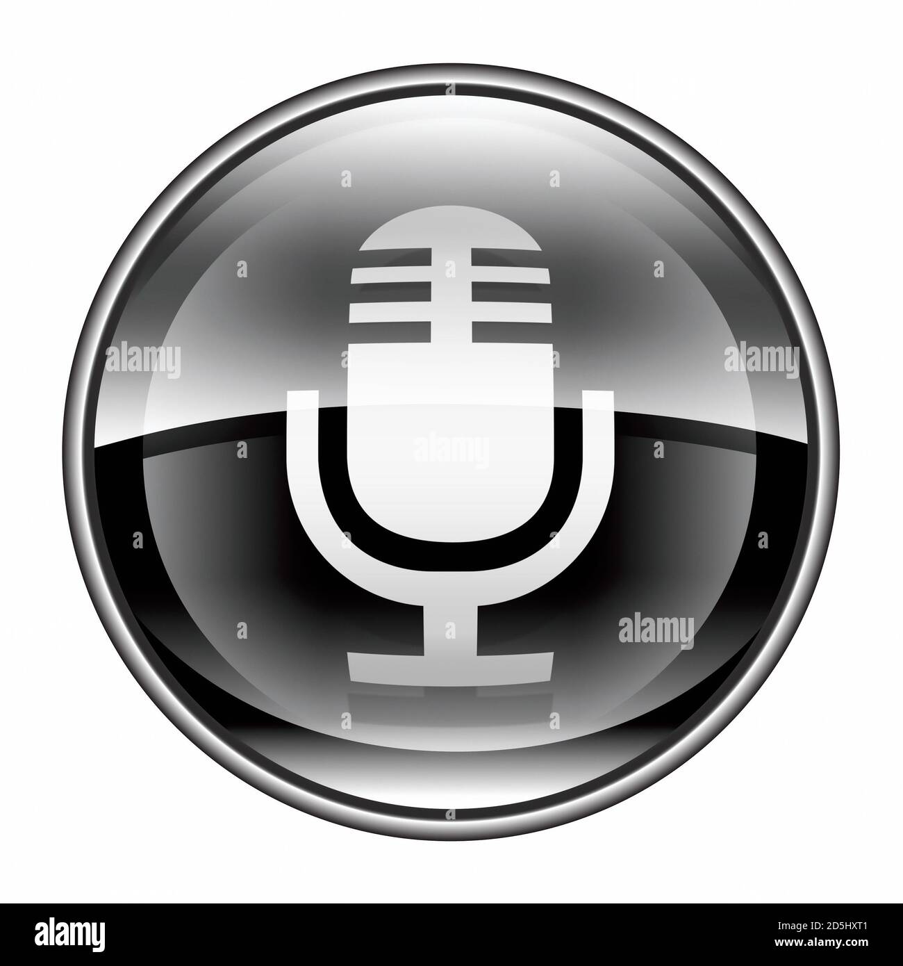 Microphone icon black, isolated on white background Stock Photo - Alamy