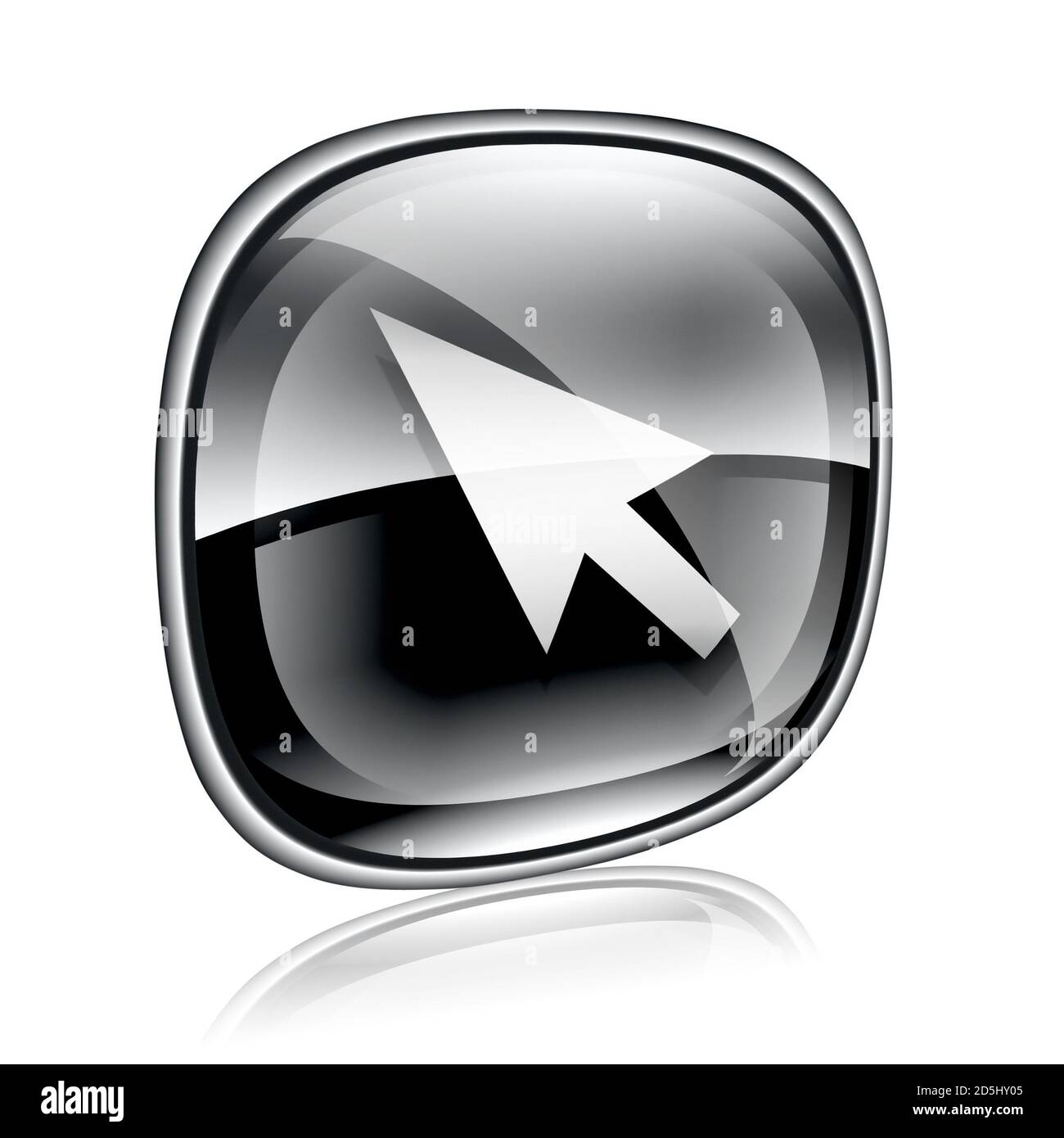 cursor icon black glass, isolated on white background Stock Photo - Alamy